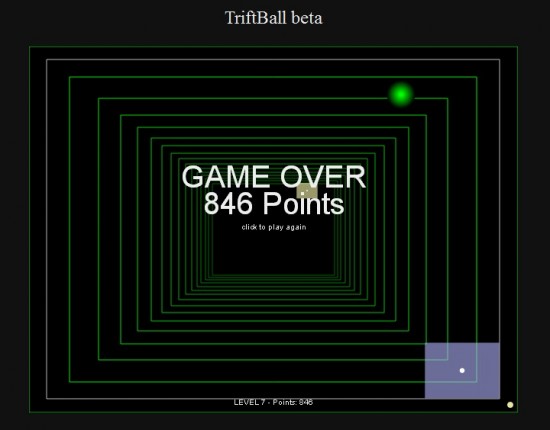 TriftBall beta - Game Over