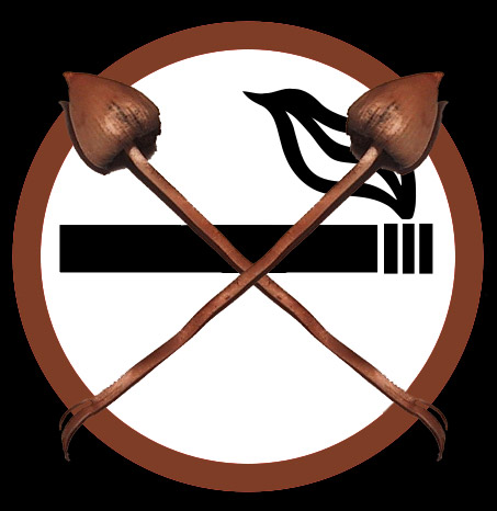 "Schwammerl gegen Rauchen"-Zeichen
